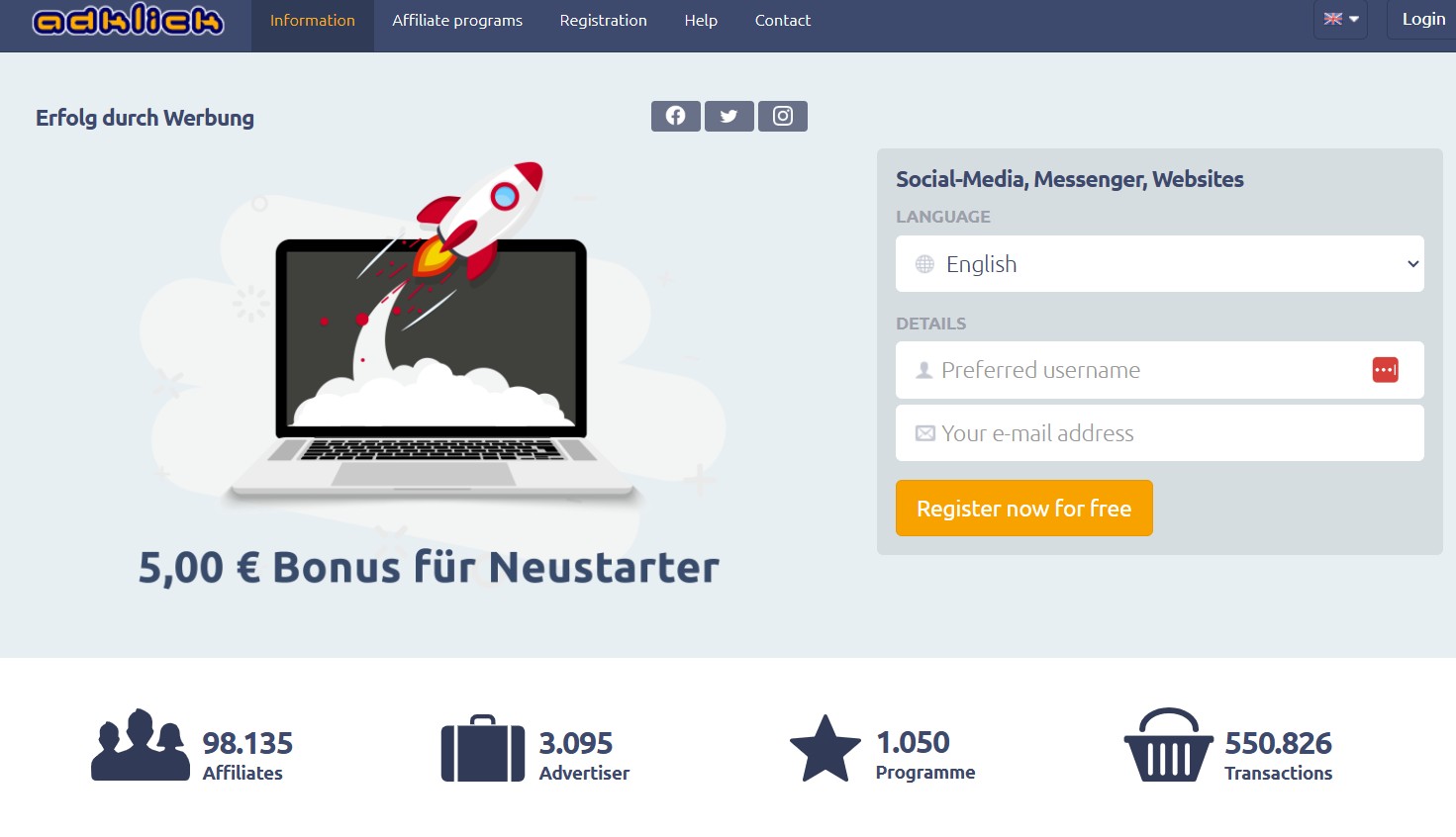 AdKlick Affiliate-Programm