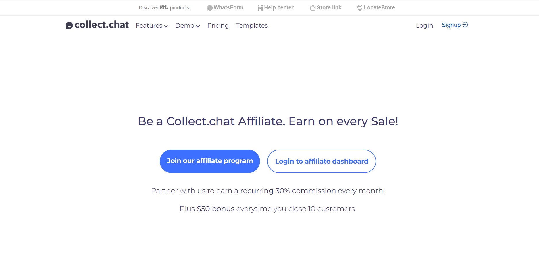 Collect.chat Affiliate-Programm