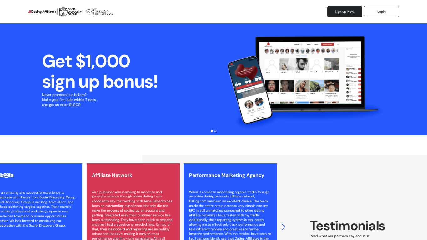 Dating Group Affiliate-Programm