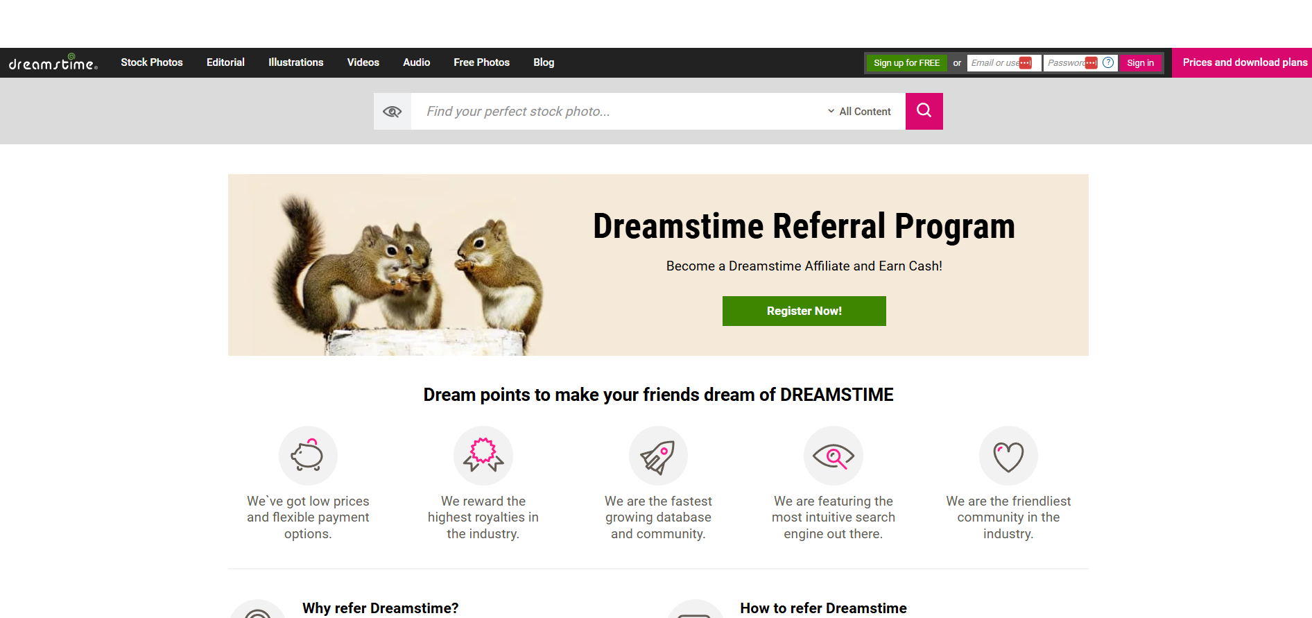Dreamstime Partnerprogramm