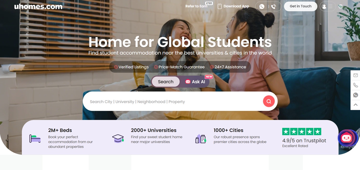 uhomes.com Studentenwohnheim-Partnerprogramm