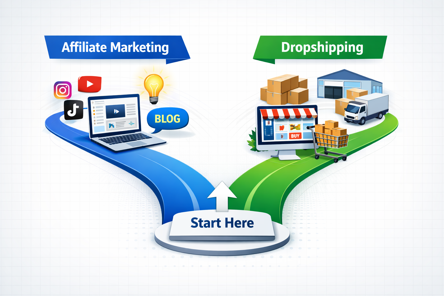 Affiliate-Marketing vs. Dropshipping: Welches Geschäftsmodell ist leichter zu starten?