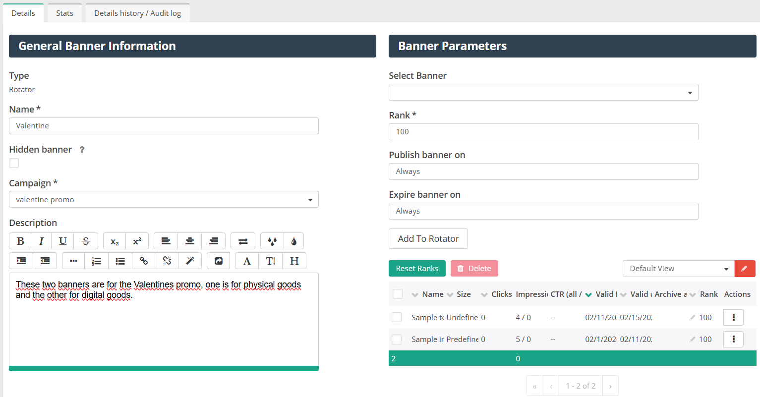 Einrichtung eines Banner-Rotators für eine Werbekampagne