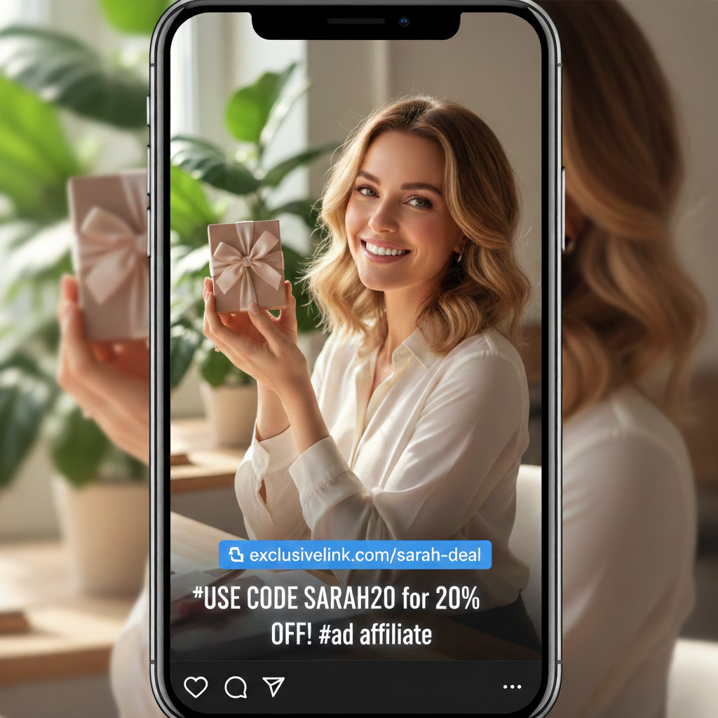 Influencer teilt personalisierte Gutscheincodes mit seinem Publikum