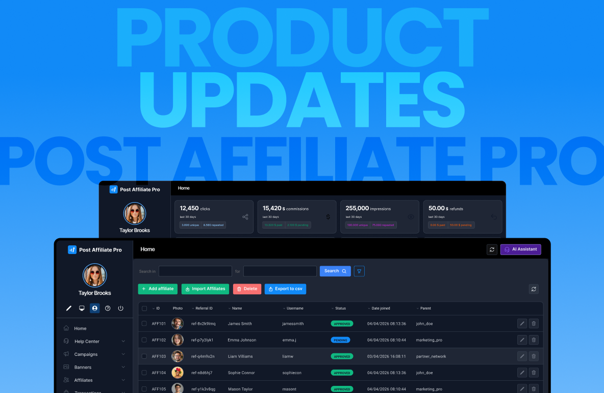 Post Affiliate Pro Produktupdates: Q1 2026