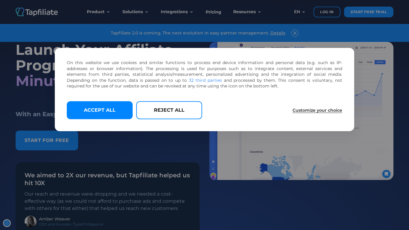 Tapfiliate Affiliate-Management-Plattform