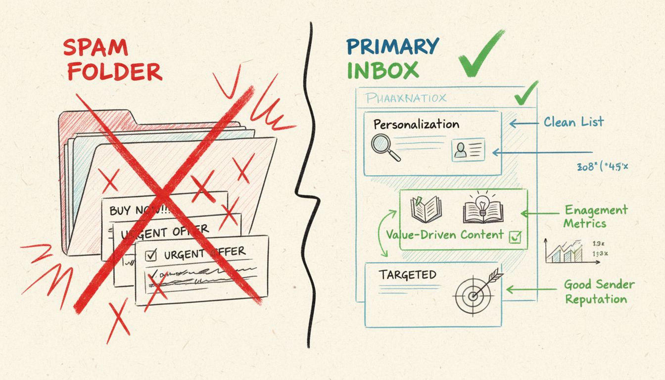 Diagramm zu Best Practices bei Kaltakquise-E-Mails: Personalisierung, wertorientierte Inhalte, saubere Listen, gute Absenderreputation und gezielte Ansprache