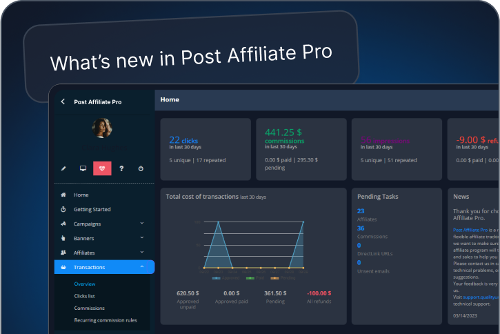 Sehen Sie alle neuesten Post Affiliate Pro Produkt-Updates.