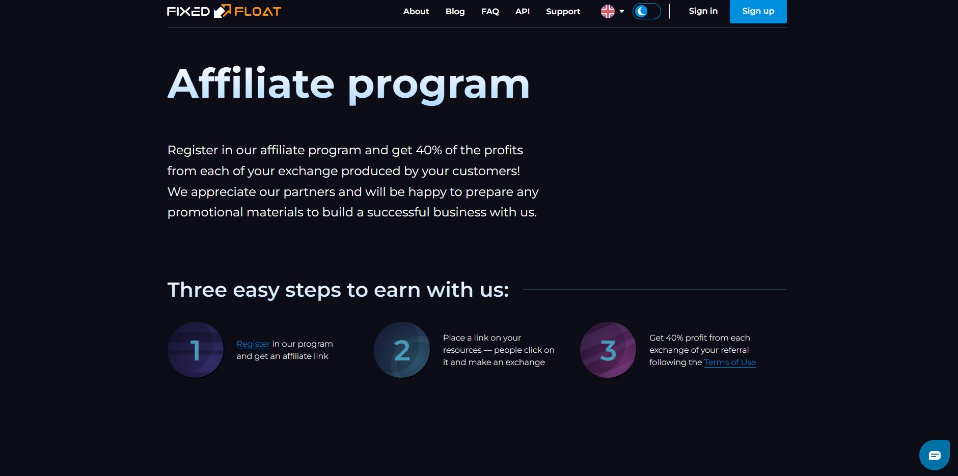 FixedFloat Partnerprogramm