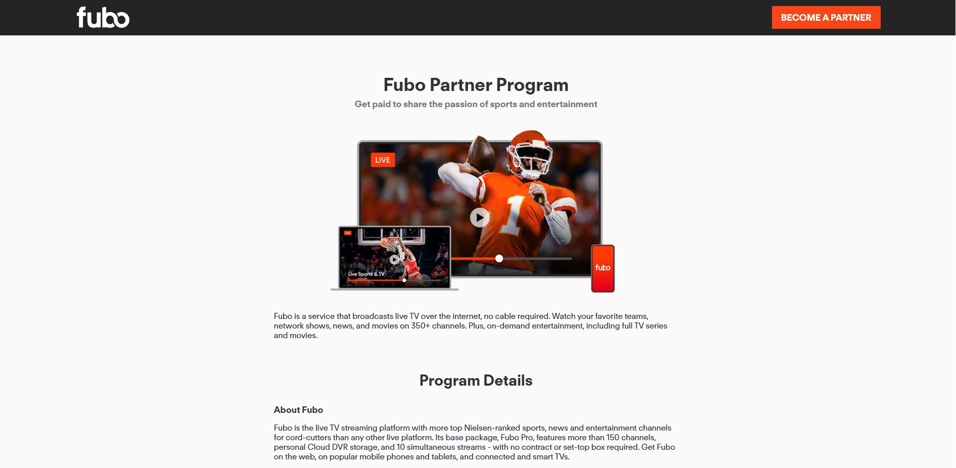 fuboTV Affiliate-Programm