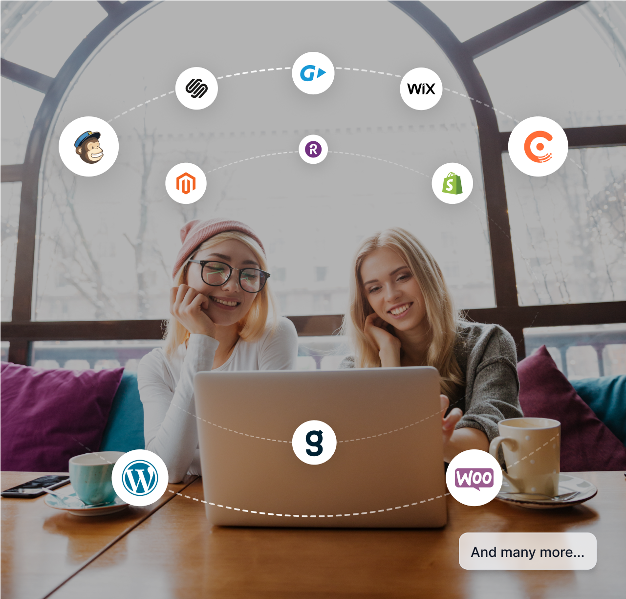 Eine Grafik, die einige CMS- und Payment-Gateway-Integrationen mit Post Affiliate Pro zeigt.