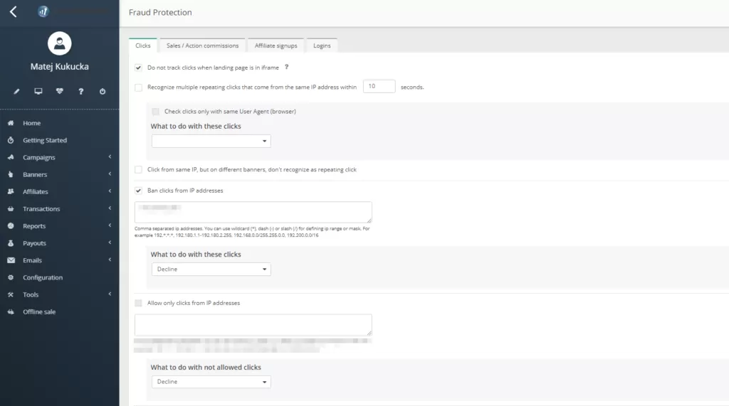Eine Grafik zur Betrugsschutz-Konfiguration in Post Affiliate Pro.