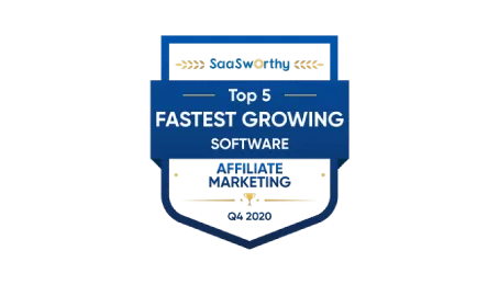 Post Affiliate Pro Auszeichnungen: Top 5 fastest growing affiliate marketing software 2020 von SaaSworthy