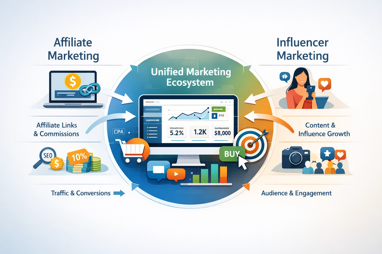 Integration of affiliate and influencer marketing strategies