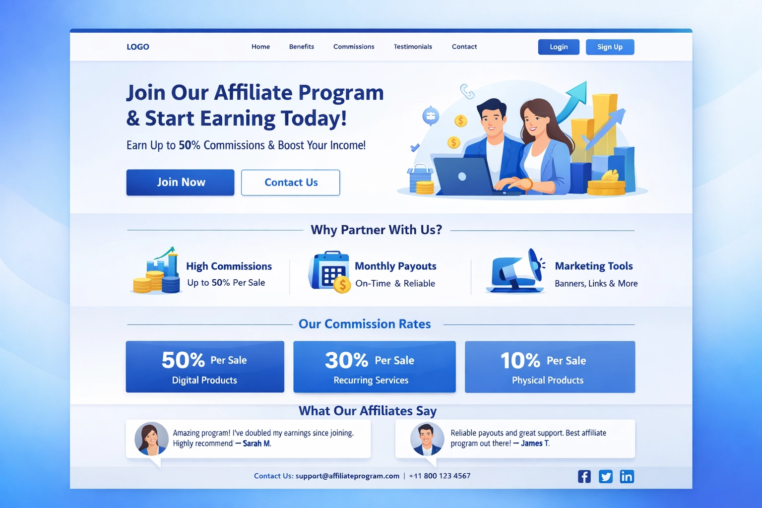 Professionelle Affiliate-Programm-Landingpage