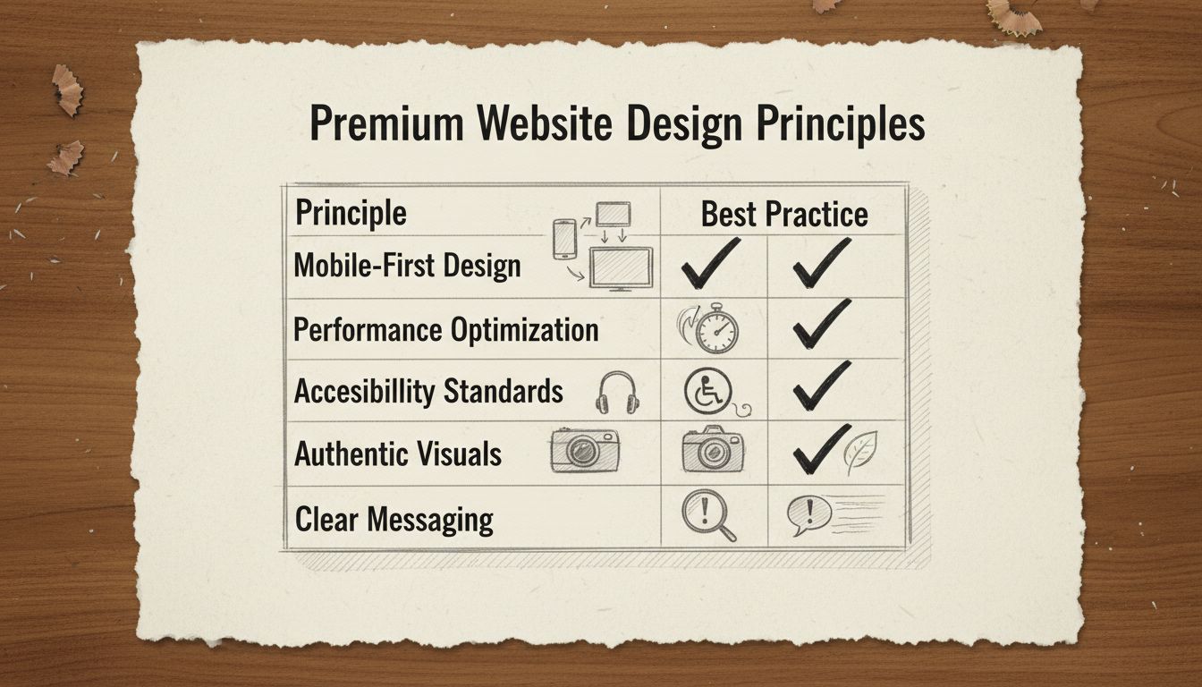 Vergleich der Premium-Website-Designprinzipien mit Best Practices und häufigen Fehlern