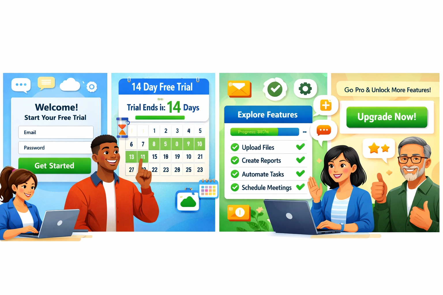 Onboarding einer kostenlosen Testphase