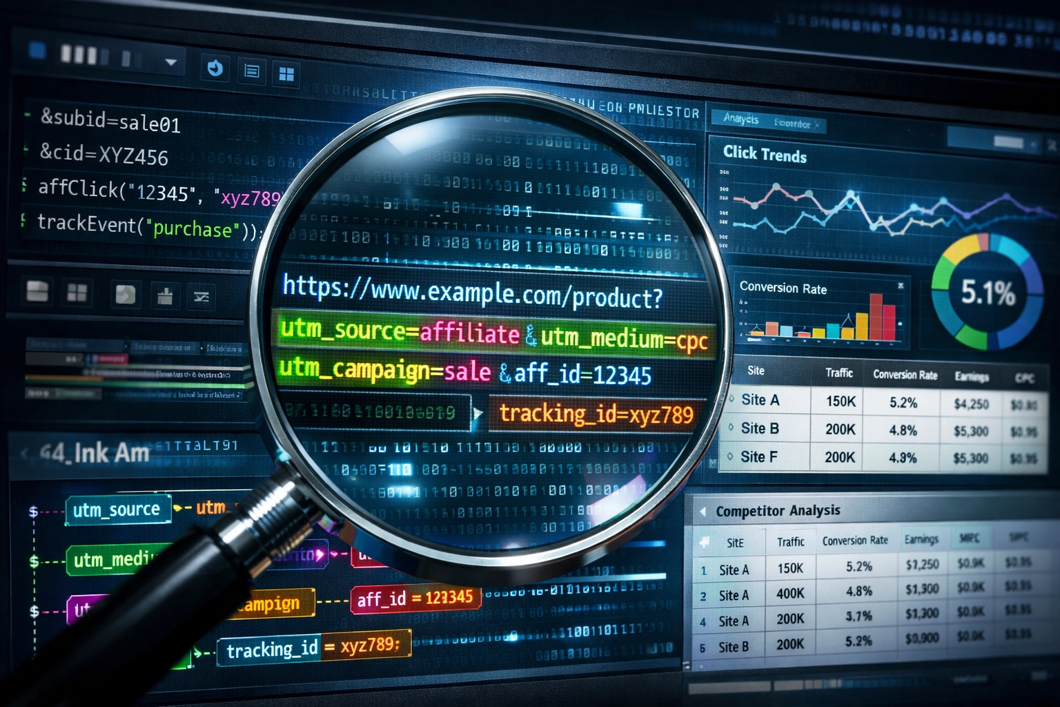 Analyse von Affiliate-Links und Untersuchung von Tracking-Codes