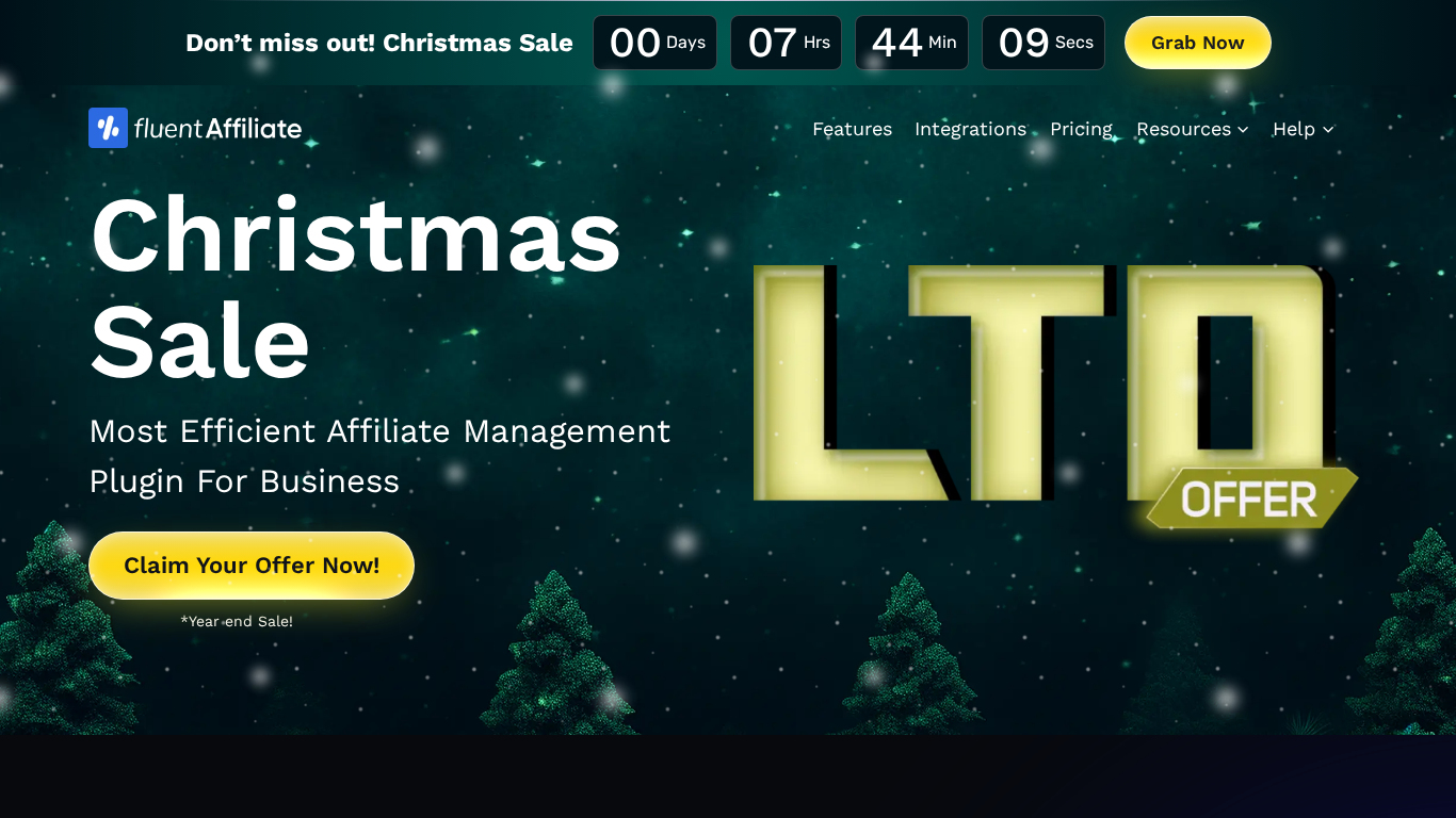FluentAffiliate Dashboard-Oberfläche