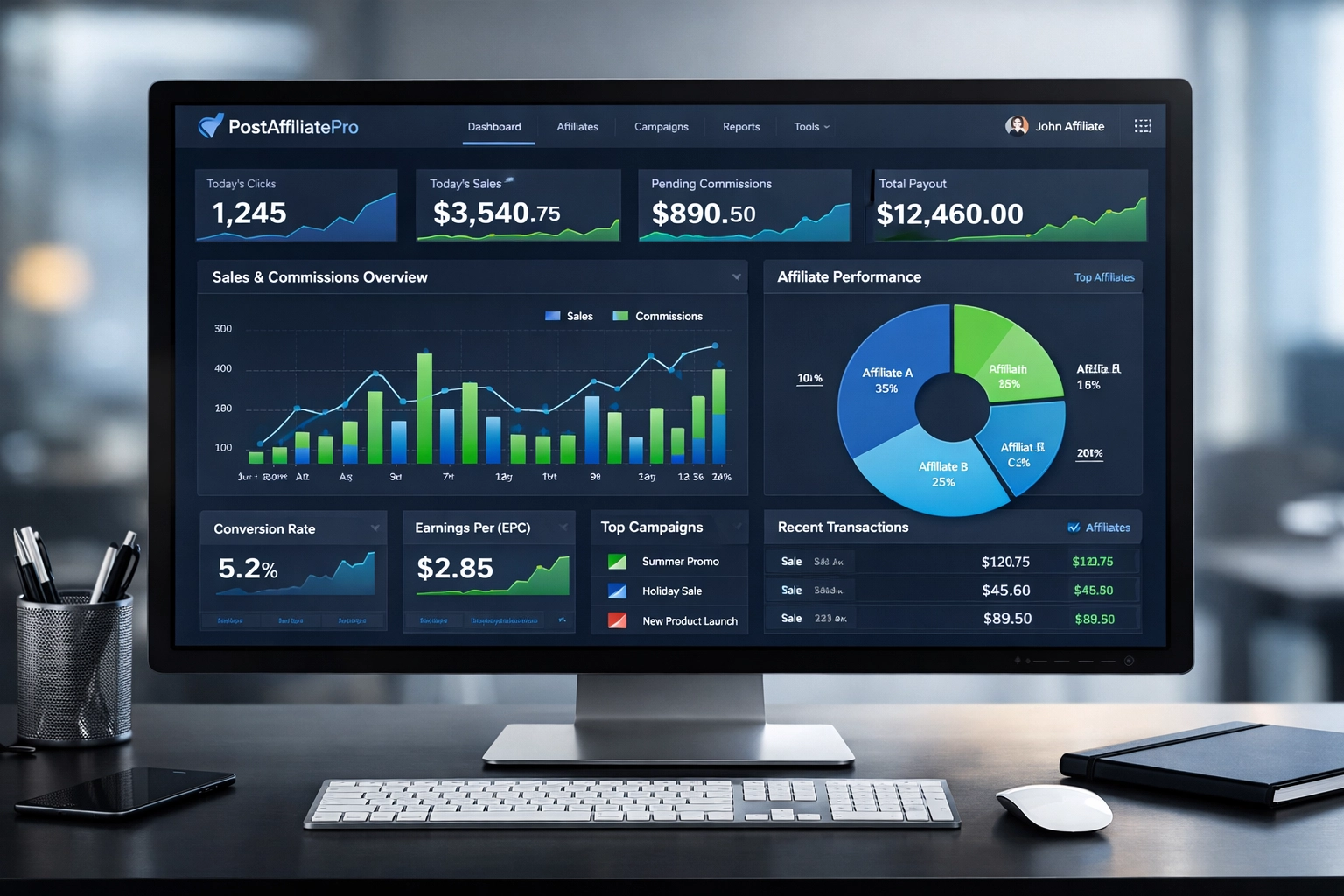 PostAffiliatePro Affiliate-Marketing-Dashboard