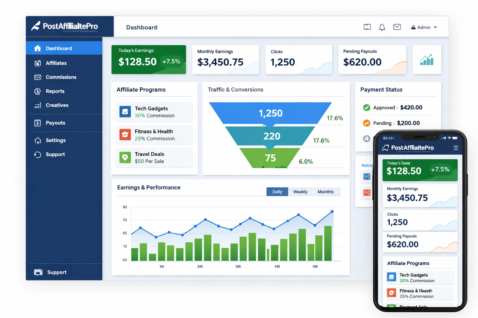 PostAffiliatePro Affiliate-Management-Dashboard