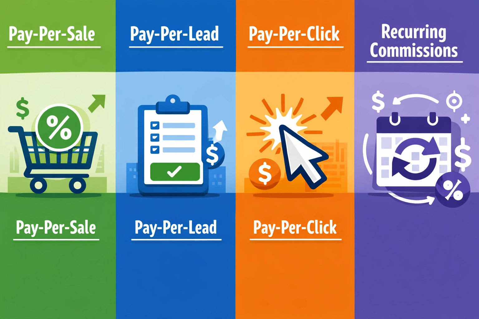 Vergleich von Affiliate-Provisionsmodellen: PPS, PPL, PPC und wiederkehrend