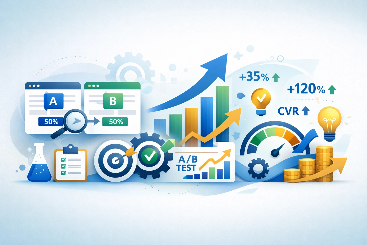Visualisierung von Wachstum und Optimierung mit A/B-Testing und kontinuierlicher Verbesserung