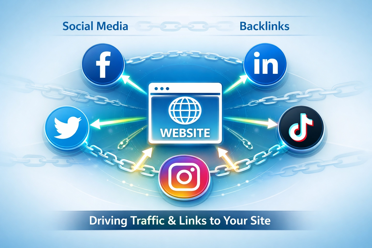 Visualisierung: Social-Media-Plattformen generieren Backlinks zur Website