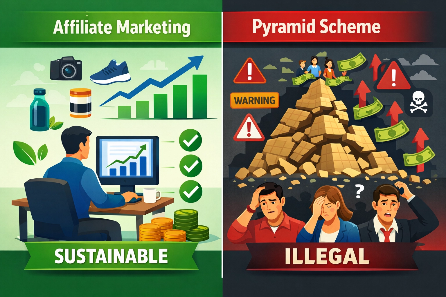 Ist Affiliate Marketing ein Pyramidensystem? Die Wahrheit erklärt