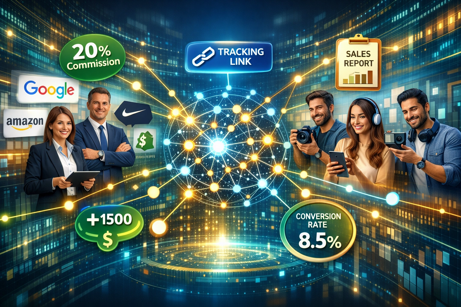 Affiliate-Netzwerke verbinden Werbetreibende mit Affiliate-Marketing-Partnern über digitale Schnittstellen