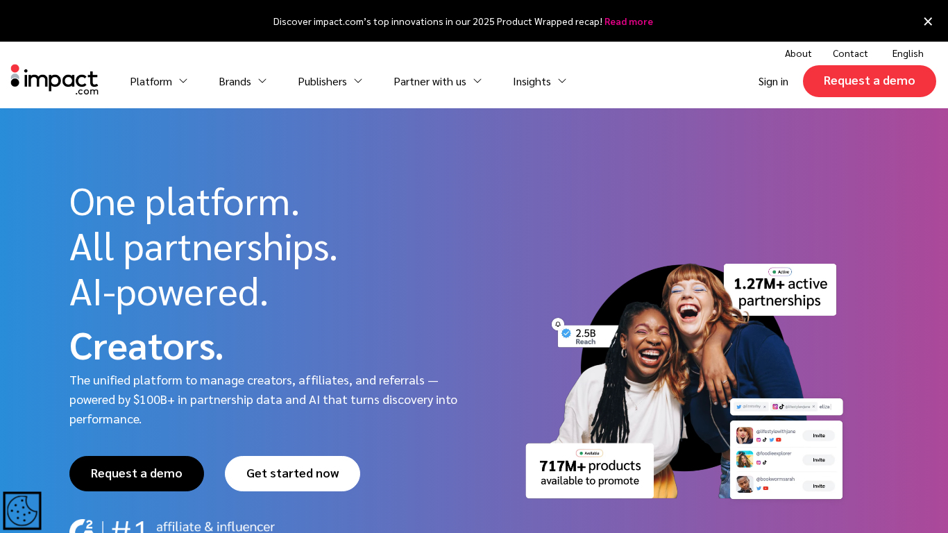 Screenshot des Impact.com Dashboards