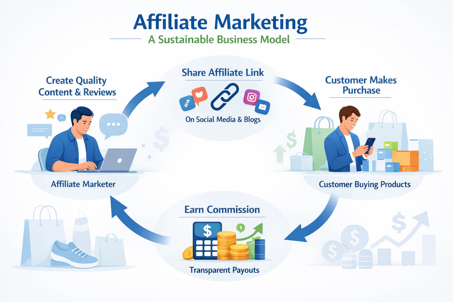 Affiliate-Marketing-Workflow mit nachhaltigem Provisionsmodell