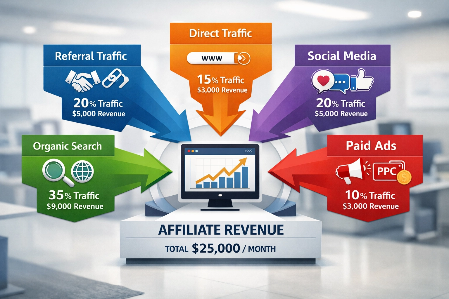 Diversifizierte Traffic-Quellen für Affiliate-Website