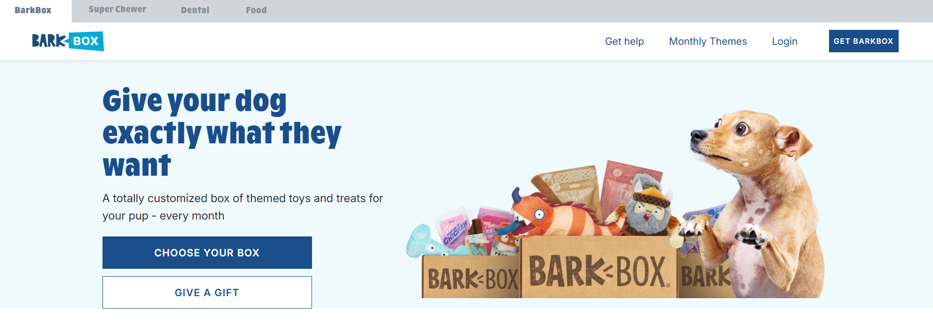 Screenshot der Barkbox-Website