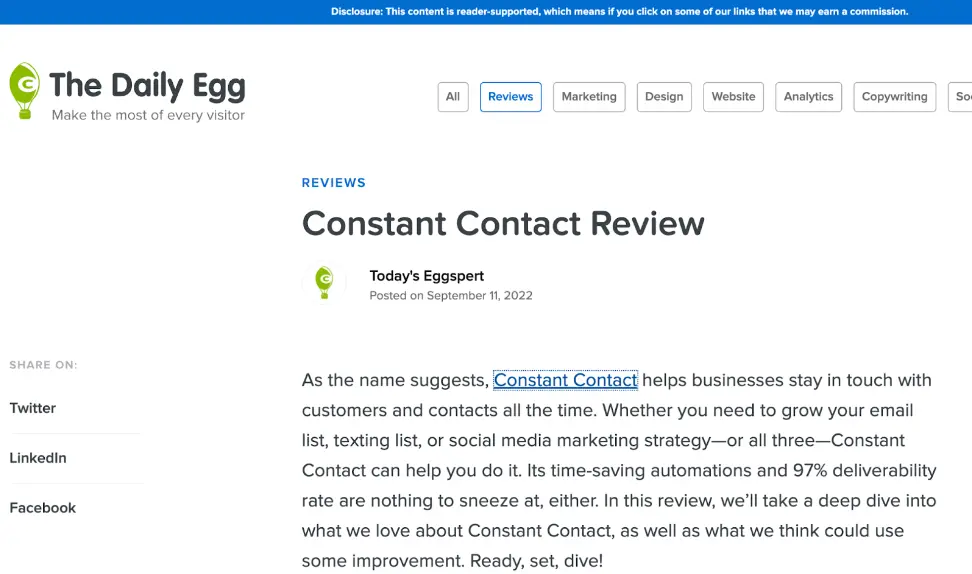 Examples of awesome affiliate campaigns: email, social media, and websites