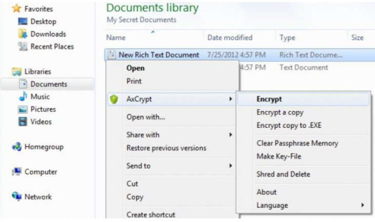 AxCrypt auf dem Computer