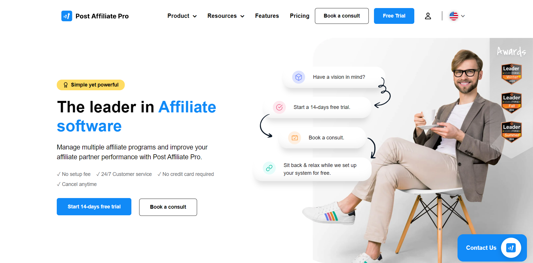 Landing page Post Affiliate Pro