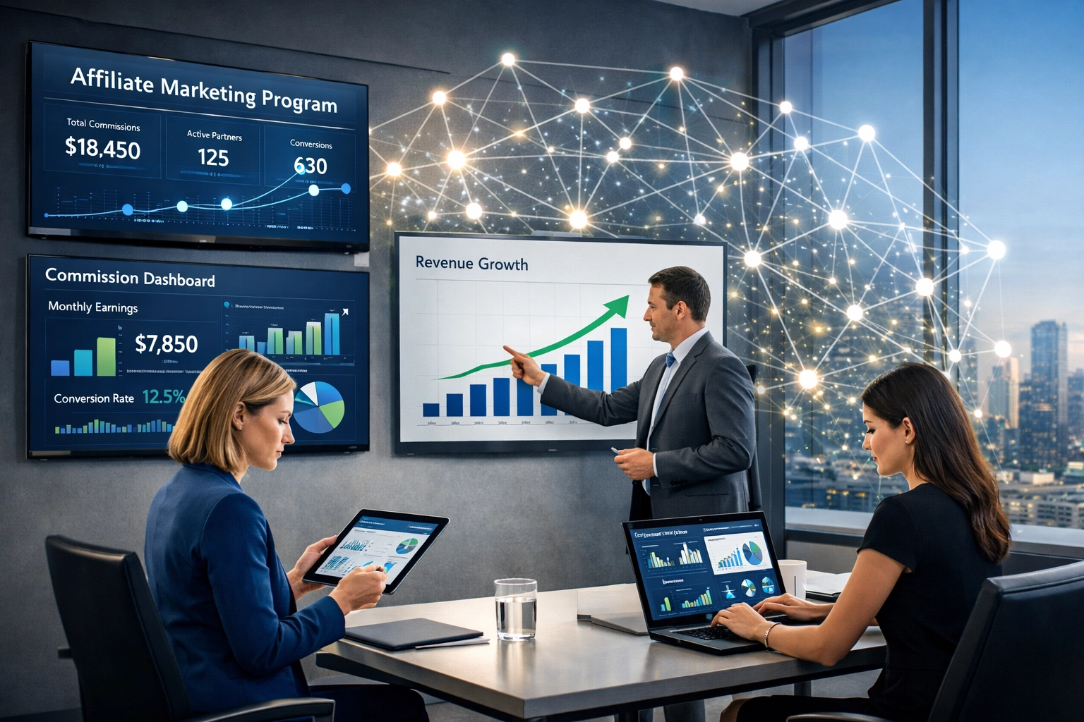 Start eines B2B-Affiliate-Marketing-Programms mit Geschäftsexperten, die Leistungskennzahlen analysieren