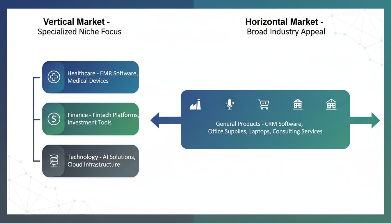 Vergleichsdiagramm Vertical vs Horizontal Market