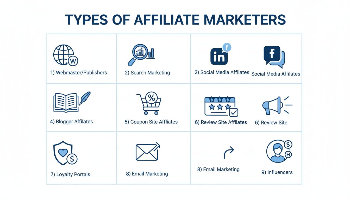 Welche Arten von Affiliates gibt es? Vollständiger Leitfaden zu Affiliate-Marketing-Modellen