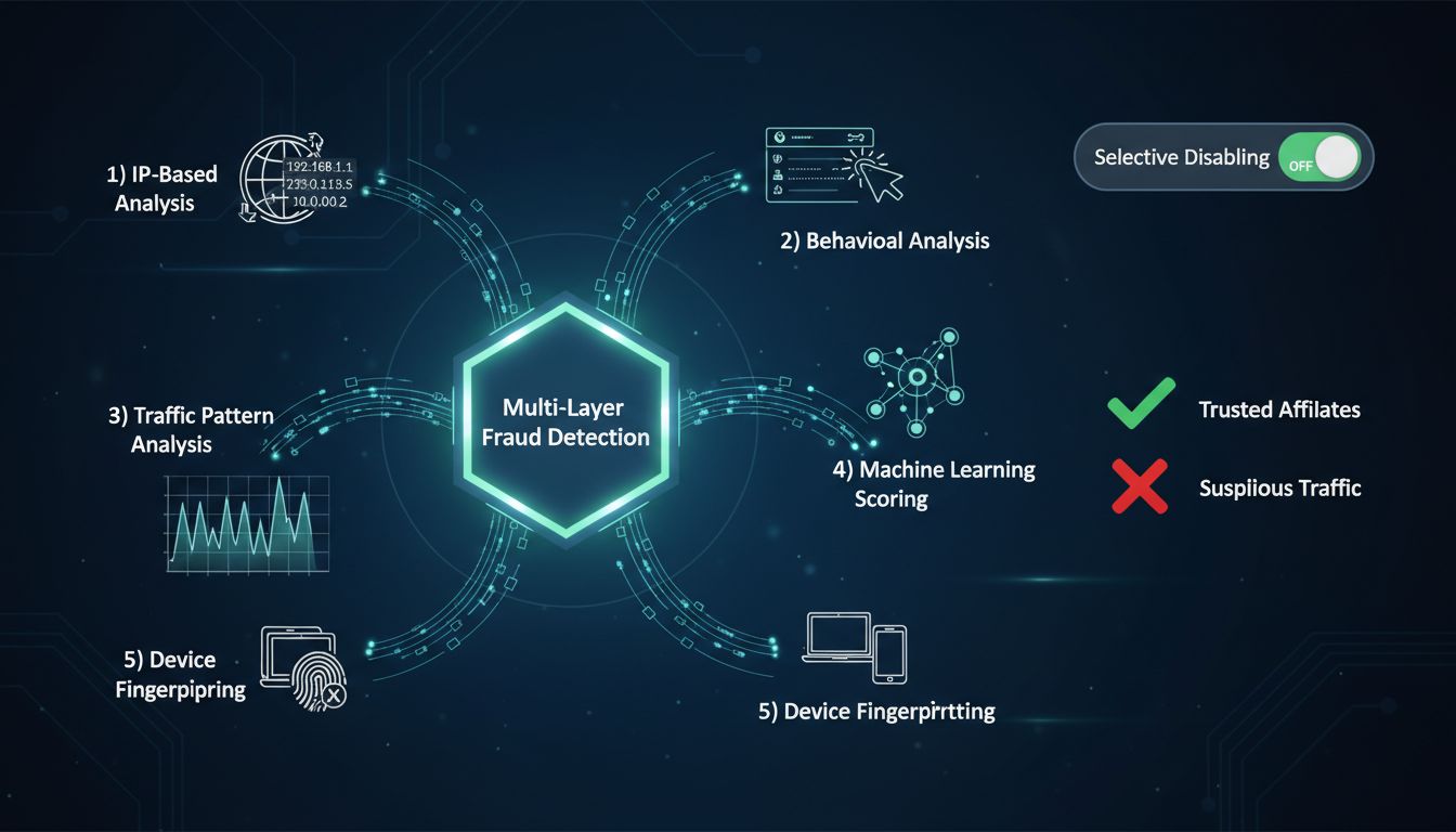 Mehrschichtiges Klickbetrugsschutzsystem mit selektiver Deaktivierung