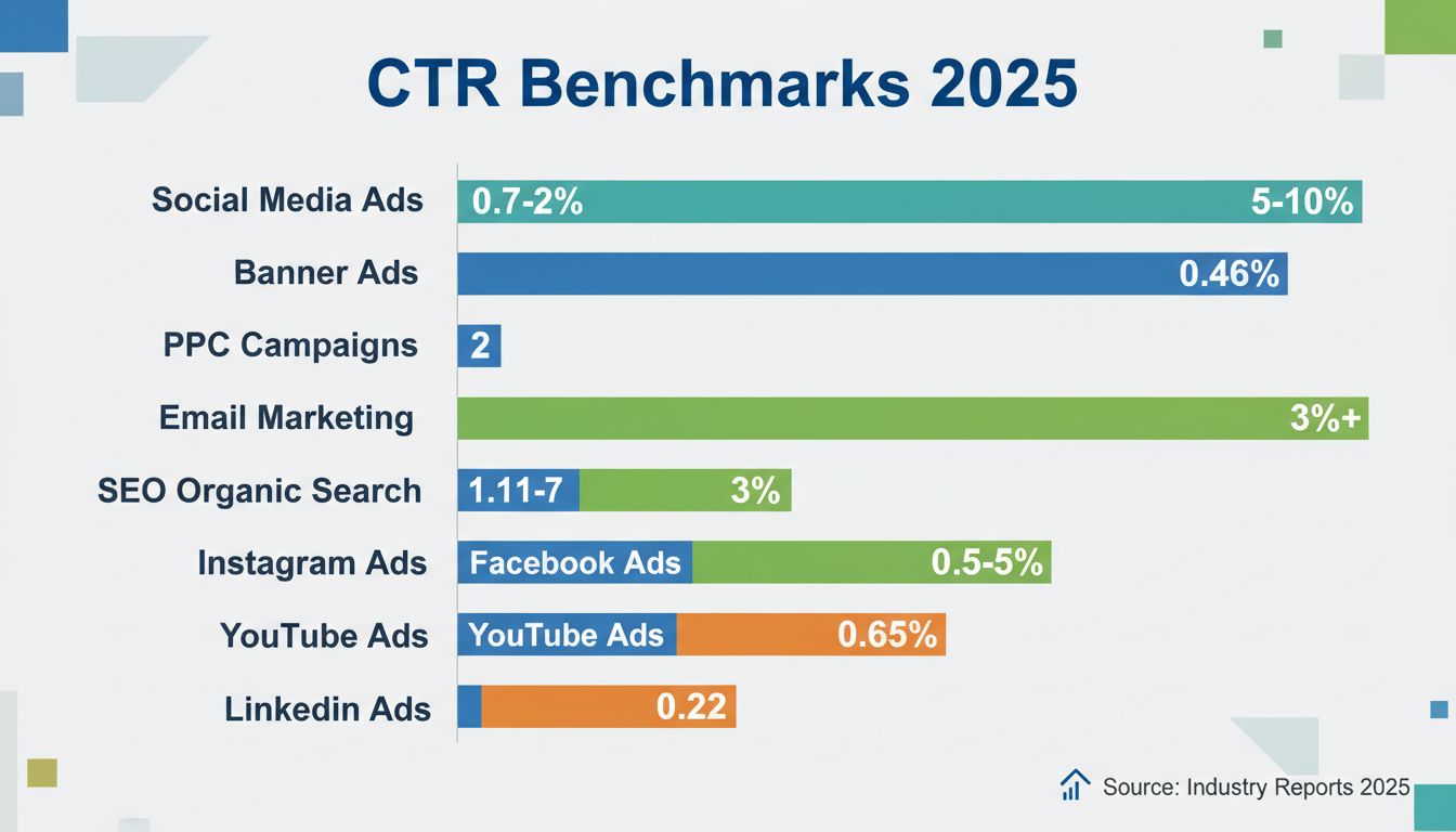 CTR-Benchmarks 2025 in verschiedenen digitalen Marketingkanälen