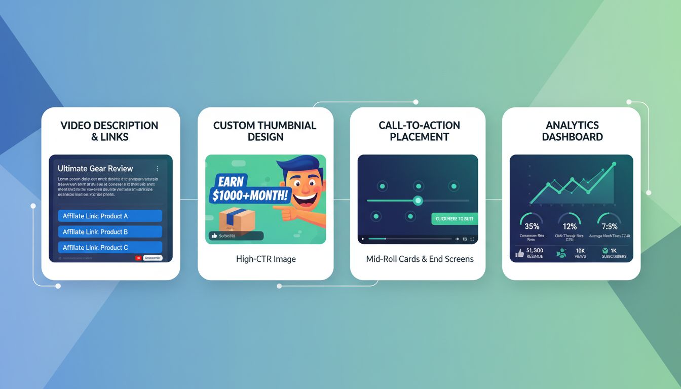 Strategie zur Optimierung von Affiliate-Videos mit Linkplatzierung, Thumbnail-Design, Call-to-Action-Timing und Analytics-Dashboard