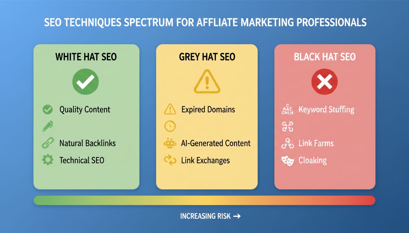 SEO-Spektrum: Vergleich von White Hat, Grey Hat und Black Hat Techniken