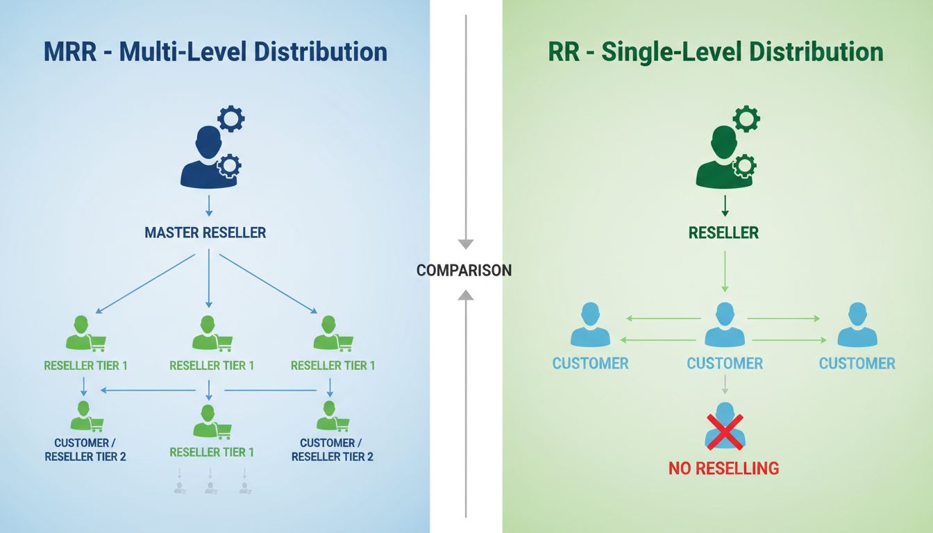 Diagramm zum Vergleich der MRR- und RR-Vertriebsrechte
