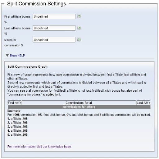 Split-Provision Einstellungen in Post Affiliate Pro