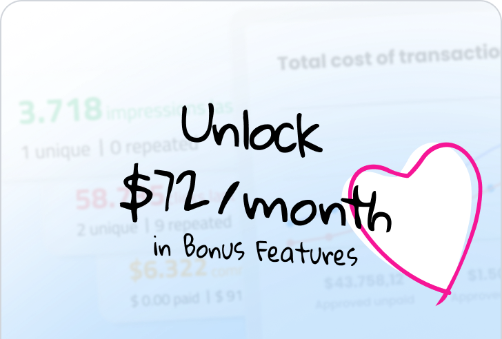 Schalten Sie 72 $/Monat an Bonus-Funktionen frei