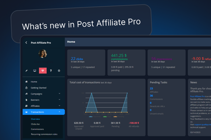 Sehen Sie alle neuesten Post Affiliate Pro Produkt-Updates.