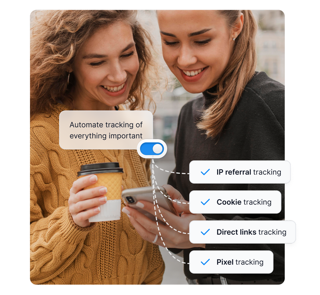 Eine Infografik, die zeigt, in welchen Bereichen Post Affiliate Pro Sie unterstützt, z. B. bei der Zielgruppenidentifikation, Erstellung von Provisionsstrukturen und mehr.